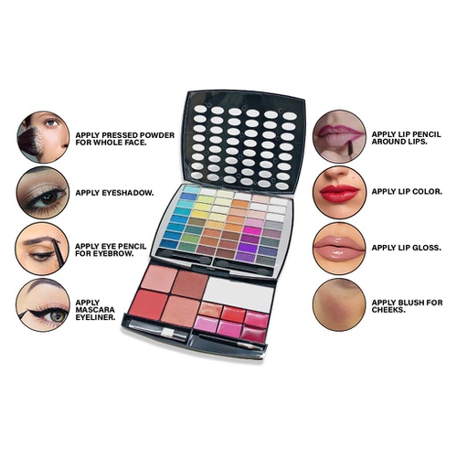  BR Beauty Revolution Glamour Girl Makeup Kit 43 Eyeshadow / 9 Blush / 6 Lip Gloss