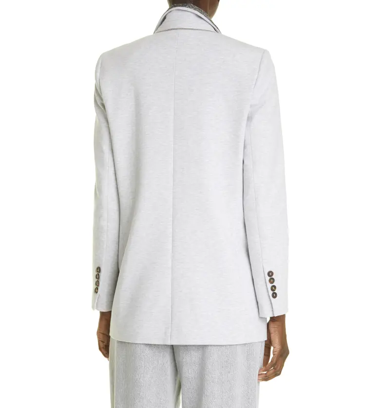  Brunello Cucinelli Cotton Stretch Fleece Blazer_LIGHT GREY