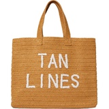 btb Los Angeles Tan Lines Straw Tote_SAND / WHITE