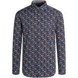 BUGATCHI Mens Long Sleeve Point Collar Shaped Performance Woven