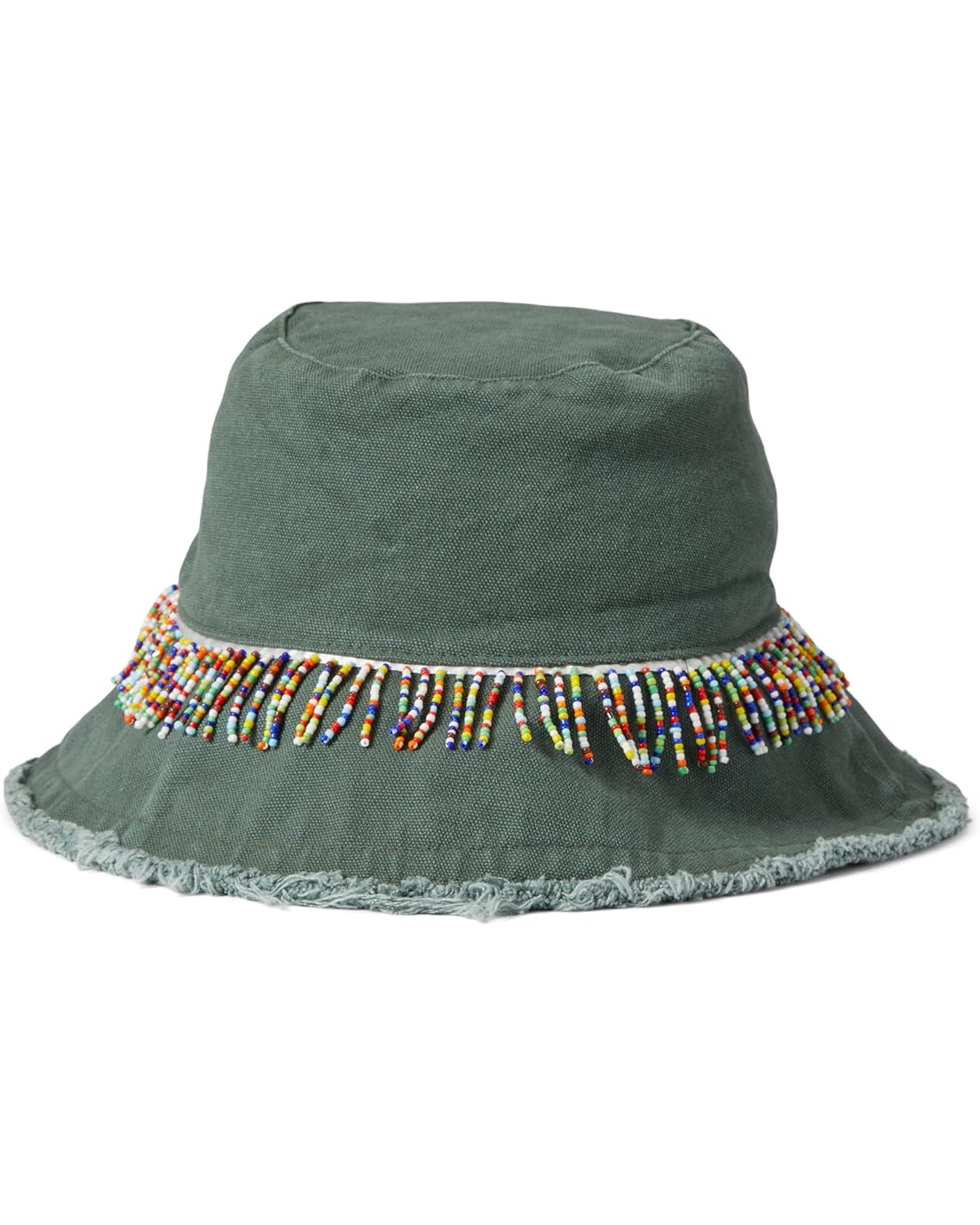 Badgley Mischka Woven Bucket Hat with Beaded Trim