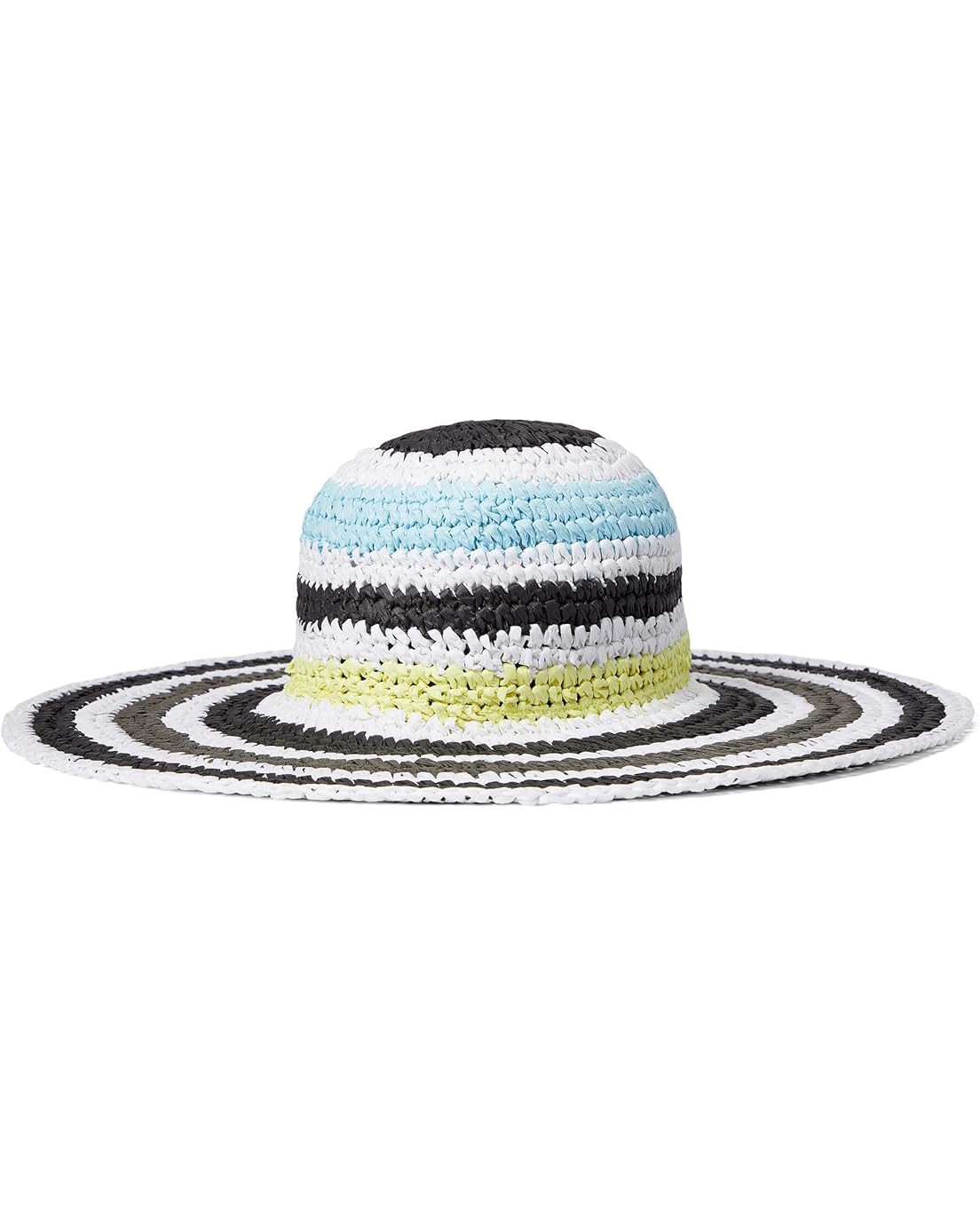  Badgley Mischka Striped Crochet Floppy Hat
