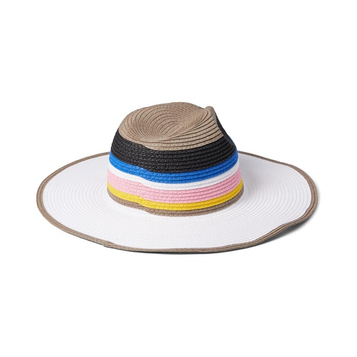  Badgley Mischka Straw Fedora Hat with Contrast Tape Combo