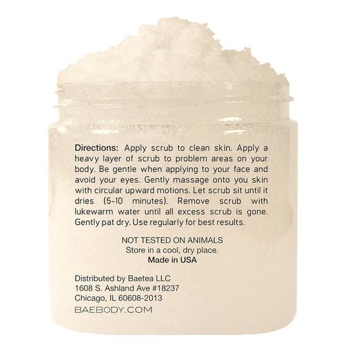  Baebody Coconut Milk Exfoliating & Moisturizing Body Scrub, 10 Ounces