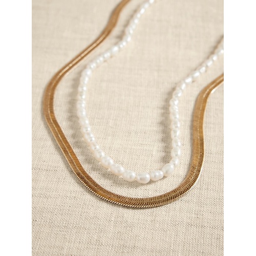 바나나리퍼블릭 bananarepublic Pearl Snake Chain Necklace