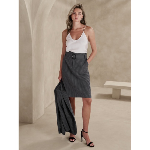 바나나리퍼블릭 Bi-Stretch Knee-Length Skirt