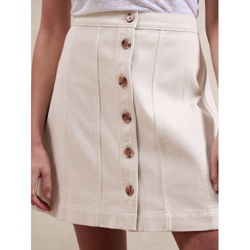 바나나리퍼블릭 Button-Front Twill Mini Skirt