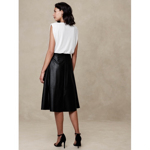 바나나리퍼블릭 Vegan Leather Midi Skirt