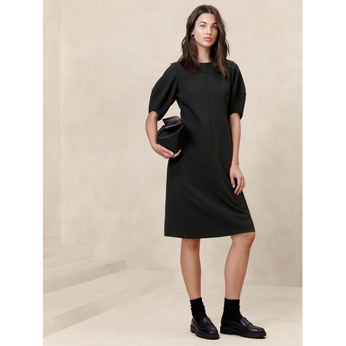바나나리퍼블릭 Lantern-Sleeve Knee-Length Dress