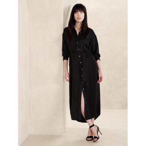 바나나리퍼블릭 Tie-Waist Maxi Shirtdress