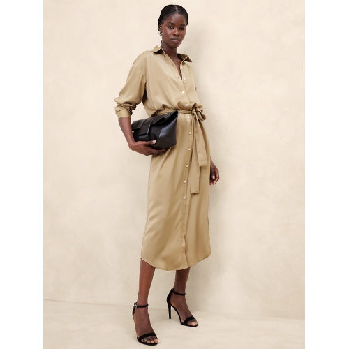 바나나리퍼블릭 Tie-Waist Maxi Shirtdress