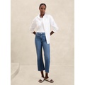 High-Rise Bootcut Crop Raw-Hem Jean