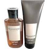 Bath and Body Works Teakwood Mens Collection Ultra Shea Body Cream and 2 in 1 Hair and Body Wash (2 Pack Bundle)