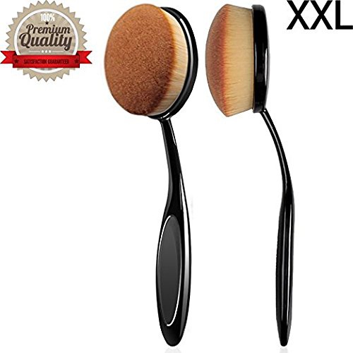  Beautia 3Pack Oval Makeup Brushes, Powder, Concealer. Contouring Makeup Tools (XXL/M/S)