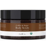 Beauty by Earth Organic Coffee Body Scrub - Sugar Scrub Hydrating Exfoliating Body Scrubs for Women & Men, Body Exfoliator and Polish for Shower and Bath