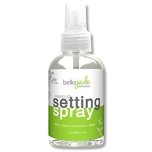  Bella Jade Makeup Setting Spray with Organic Green Tea, MSM and DMAE - A Must for Your Natural Anti Aging Skincare Routine - large 4 ounce bottle (1-Pack)
