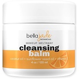 Bella Jade Cleansing Balm Makeup Remover for Face  Natural Vegan Facial Cleanser with Coconut Oil and Vitamin E to Gently Cleanse and Nourish Skin