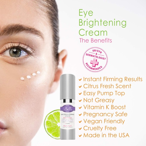  Belli Beauty Skincare Eye Brightening Cream - Eye Cream - Pregnancy Safe Skincare - Vegan Skin Treatment - Gluten-Free Skin Care Tools - Facial Care