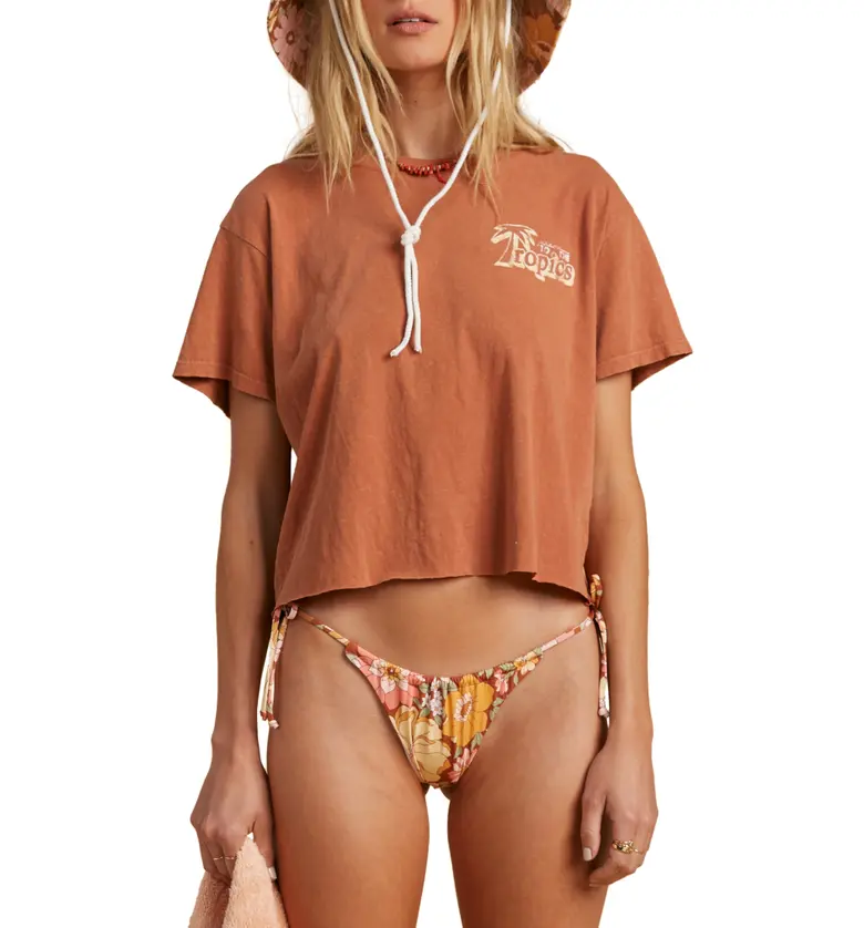 Billabong x The Salty Blonde Take Me to the Tropics Crop Graphic Tee_BRONZE