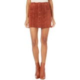 Blank NYC Real Suede Button Front Closure Miniskirt in Sun Valley