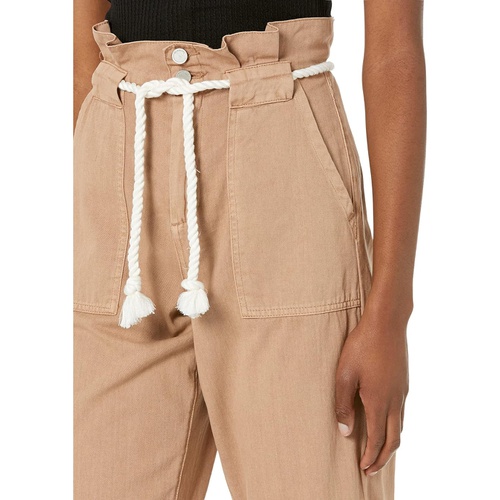  Blank NYC Paperbag Pants with Patch Pockets and Rope Belt in Suntan