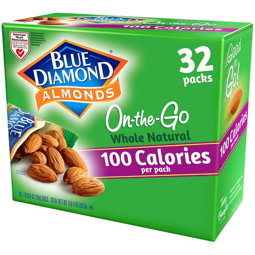  Blue Diamond Almonds Lightly Salted, Low Sodium, 100 Calorie Packs, 32 Count