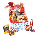 Blue Ribbon Christmas Chocolate & Snacks Box Variety Gift Care Package Basket  Truffles, Cookies, Santa, Cady Pack for Office, Girl, Schools, Friends & Family, Military, College, Son, Daughte