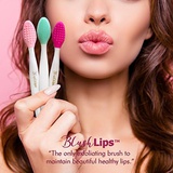 BlushLips A Double-Sided Silicone Exfoliating Soft Lip Brush Applicator Wand Tool for Plump Smoother Fuller Lip Appearance (Fuchsia)