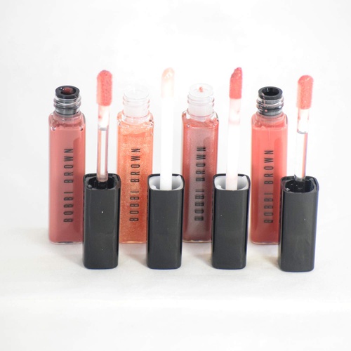  Bobbi Brown Get Glossy Holiday Lip Gloss Gift Set - Bare Sparkle, Rose Sugar, In the Buff, Force of Nature
