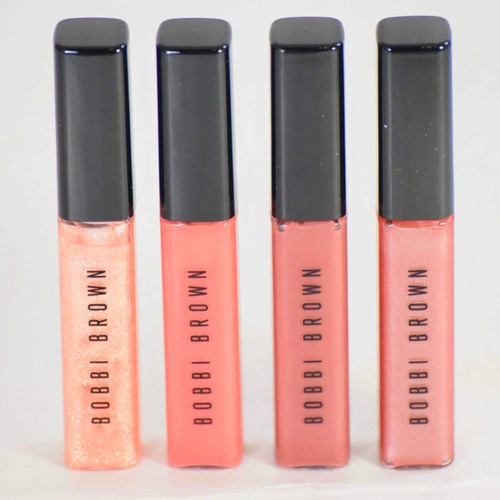  Bobbi Brown Get Glossy Holiday Lip Gloss Gift Set - Bare Sparkle, Rose Sugar, In the Buff, Force of Nature