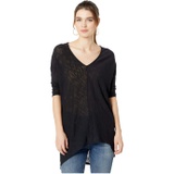 Bobi Los Angeles Cotton Slub 3/4 Sleeve High-Low Shirt