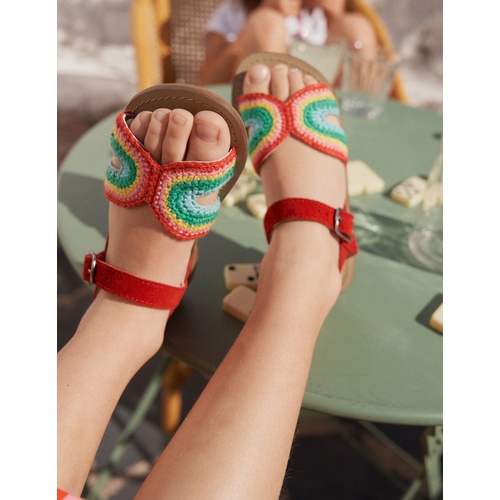 보덴 Boden Crochet Sandals - Rainbow Red