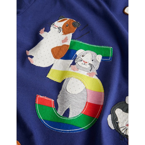 보덴 Boden Birthday Applique T-shirt - Starboard Guinea Pigs Five