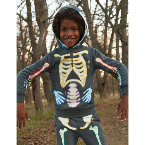 보덴 Boden Glow Print Skeleton Hoodie - Smoke Grey Glowing Skeleton