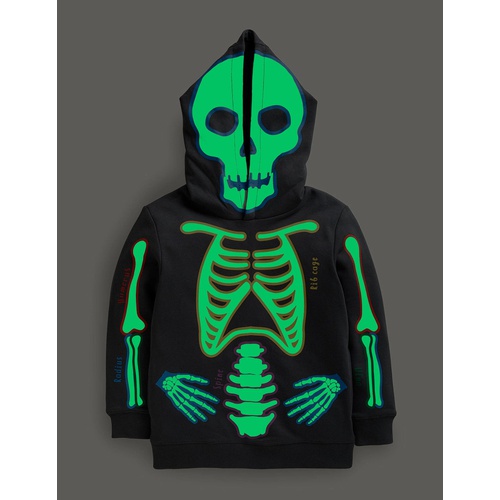 보덴 Boden Glow Print Skeleton Hoodie - Smoke Grey Glowing Skeleton