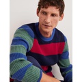 Boden Rib Crew Neck - Stripe Colourblock