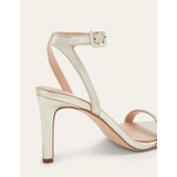 Boden Strappy Heeled Sandals - Pale Gold Metallic