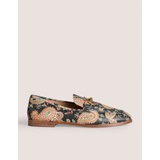 Boden Snaffle Detail Leather Loafers - Black, Paisley