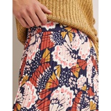 Boden Pleated Crepe Midi Skirt - Multi, Petal Stamp