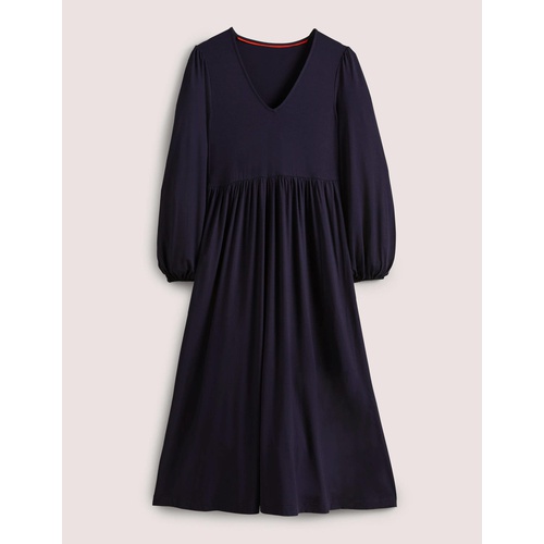 보덴 Boden Long Sleeve Jersey Midi Dress - Navy