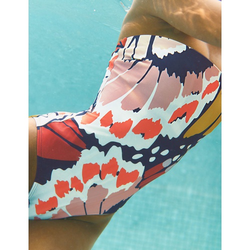 보덴 Boden Classic Bandeau Swimsuit - Multi, Petal Stamp