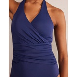 Boden Halter Ruched Swimsuit - French Navy