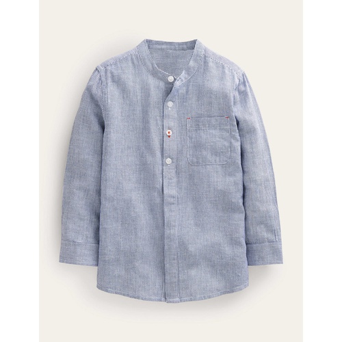 보덴 Boden Patterned Grandad Shirt - Blue Ticking