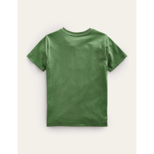 보덴 Boden Chain Stitch Slogan T-shirt - Safari Green Be Kind