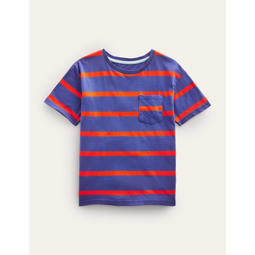 보덴 Boden Relaxed T-shirt - Soft Starboard/Mandarin Red