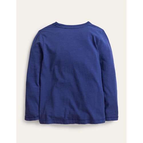 보덴 Boden Long-sleeved Washed T-shirt - Starboard Blue