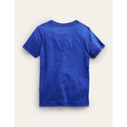 보덴 Boden Super Stitch Slub T-shirt - Bluing Blue Rocket