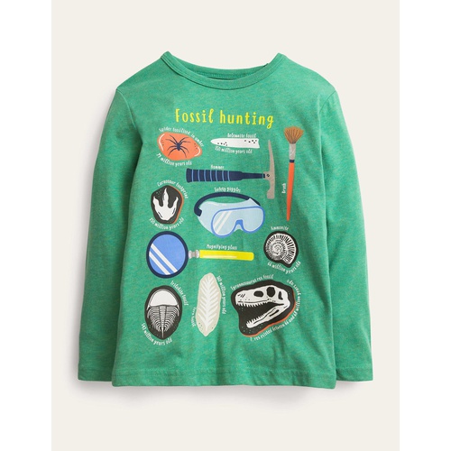 보덴 Boden Garment Logo T-shirt - Deep Grass Green Fossils