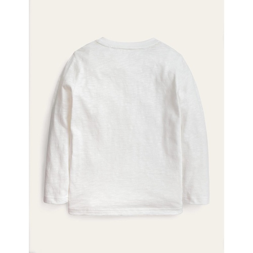 보덴 Boden Long Sleeve Henley T-shirt - White