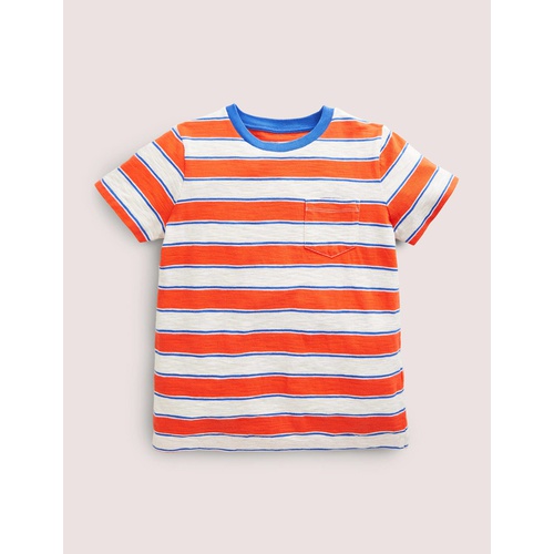 보덴 Boden Slub Wash T-shirt - Mandarin Red/ Oatmeal Marl